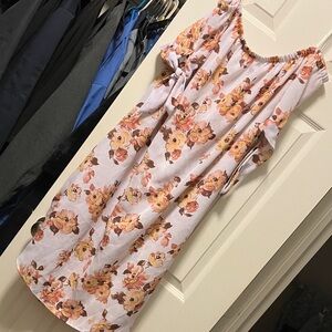 Love J Floral Midi Dress - Cream and Brown